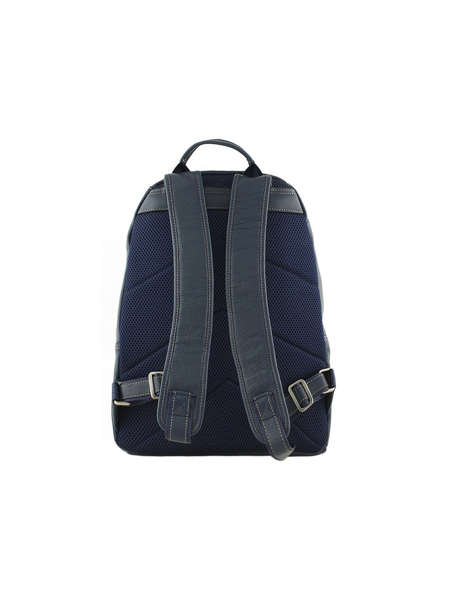 Мужской городской рюкзак из натуральной кожи синего цвета