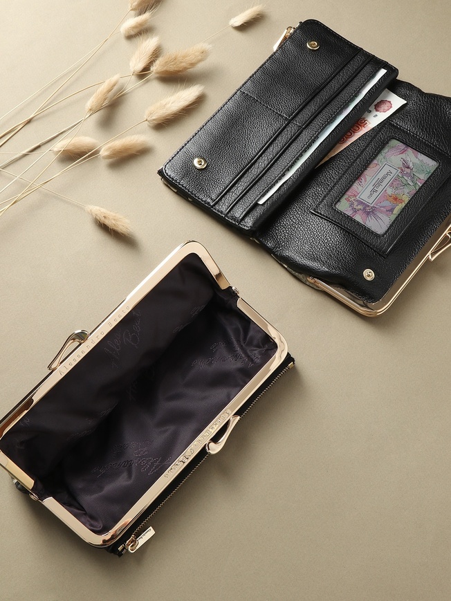 Женский кошелек из мягкой буклированной кожи с цветочным принтом