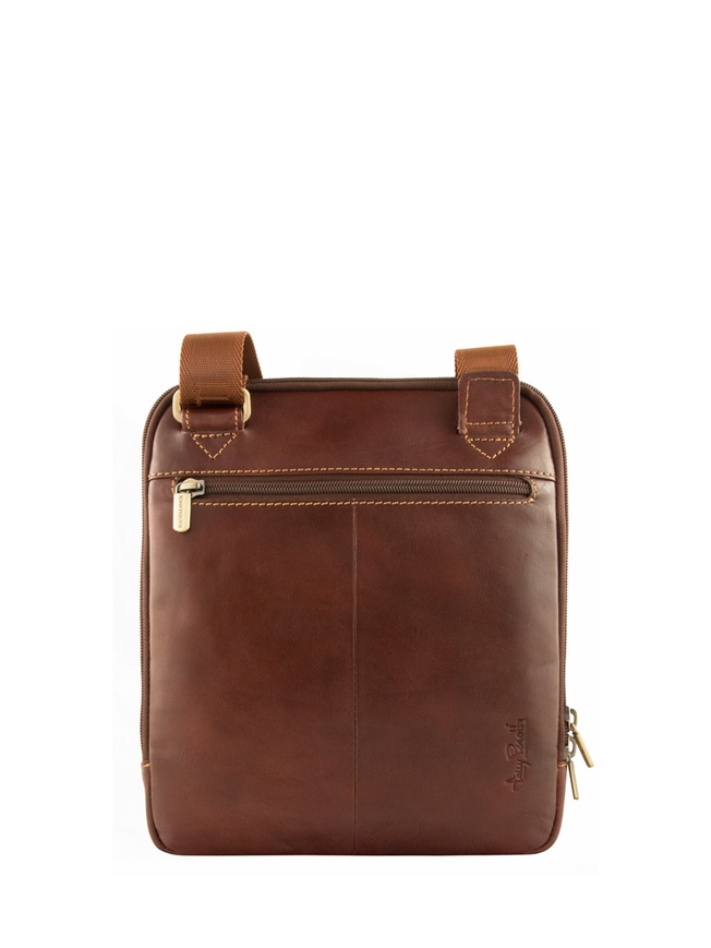 Вертикальная мужская сумка через плечо из кожи коллекции 