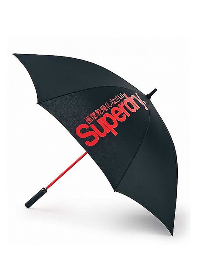 Большой мужской зонт-гольфер с оранжевым стержнем 