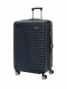 Большой чемодан на колесах из ABS пластика темно-синего цвета