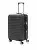 Средний чемодан на колесах из рифленого ABS пластика серого цвета