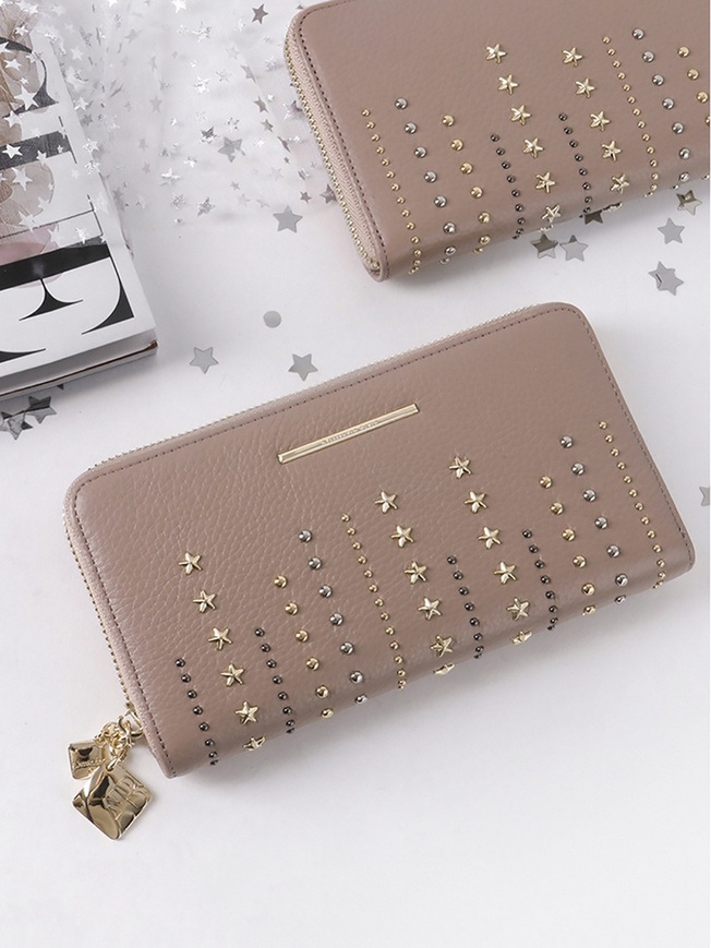 Классический женский кошелек на молнии из натуральной кожи со 