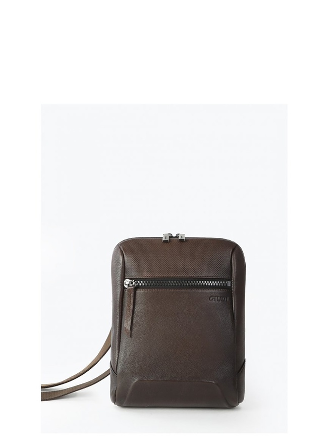 Мужская сумка на плечо среднего размера из плотной кожи