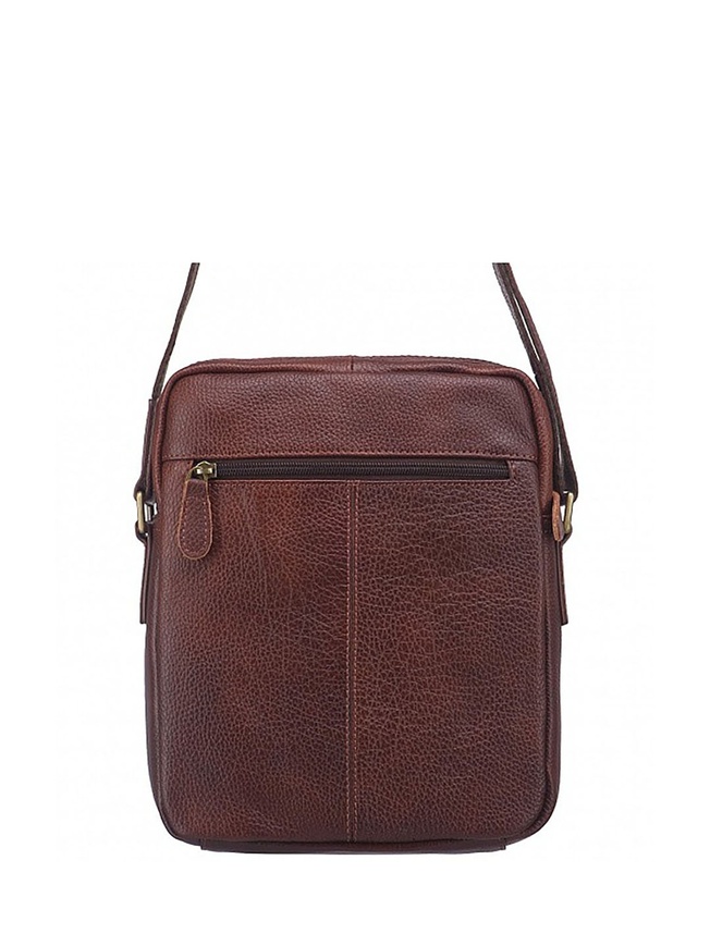Мужская сумка через плечо из натуральной кожи коричневого цвета