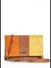 Женская сумка-конверт из плотного текстиля с вставками из мягкой зернистой кожи