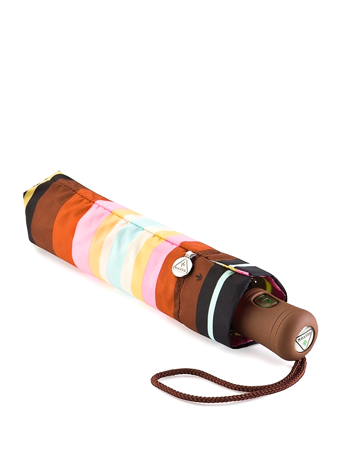 Фото Женский зонт-автомат с принтом из разноцветных полосок 