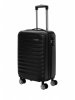 Маленький чемодан на колесах из рифленого ABS пластика черного цвета