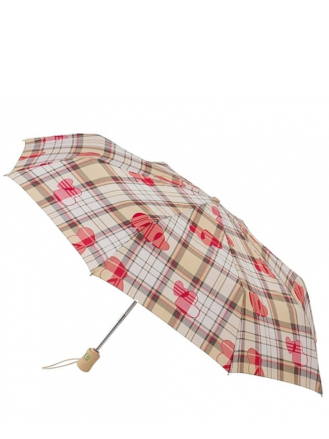 Женский зонт-автомат с принтом сердец 