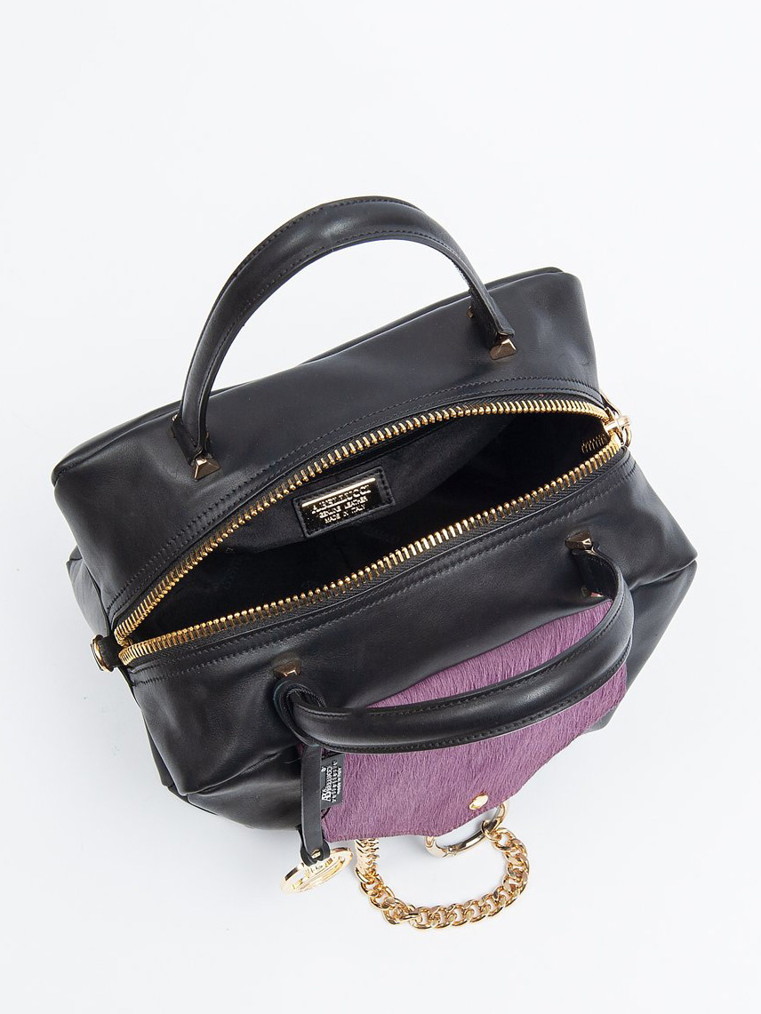 Фото Женская сумка-тоут в сочетании кожи и меха пони Классические сумки