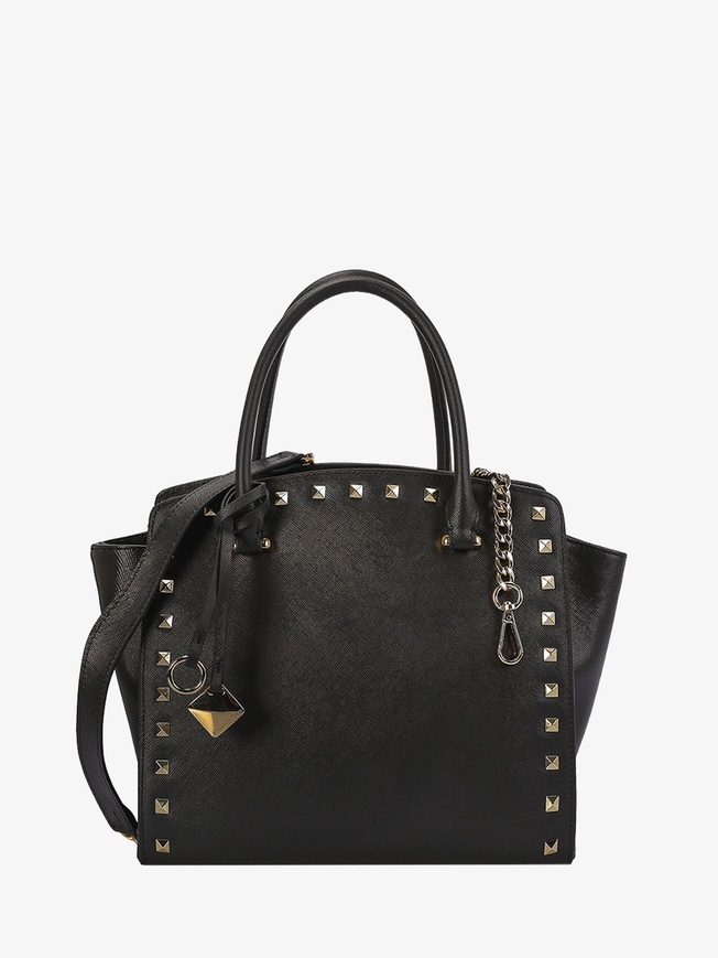 Женская сумка-тоут из плотной сафьяновой кожи кофейного оттенка