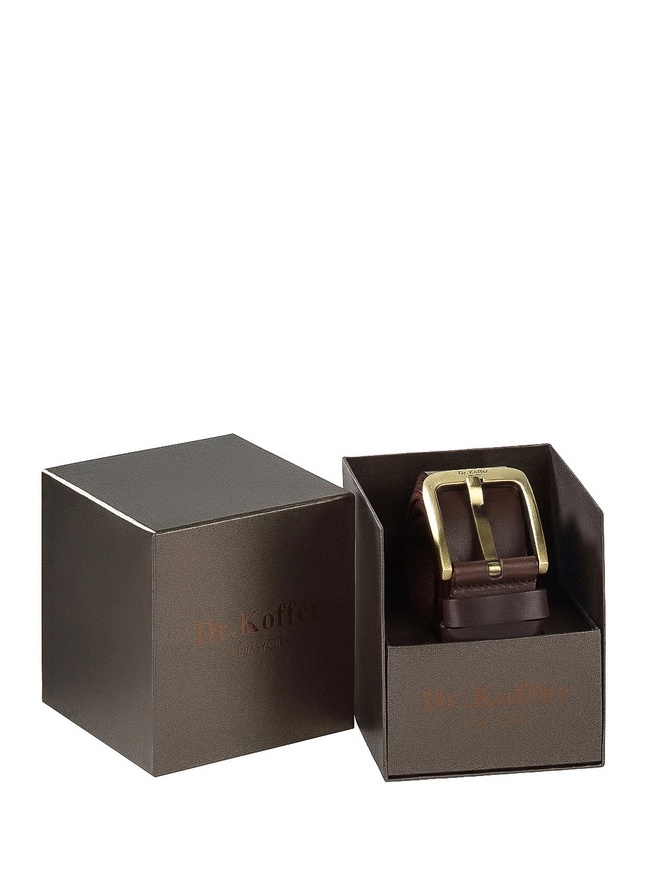 Широкий мужской ремень для джинс из плотной коричневой кожи с винтажной пряжкой