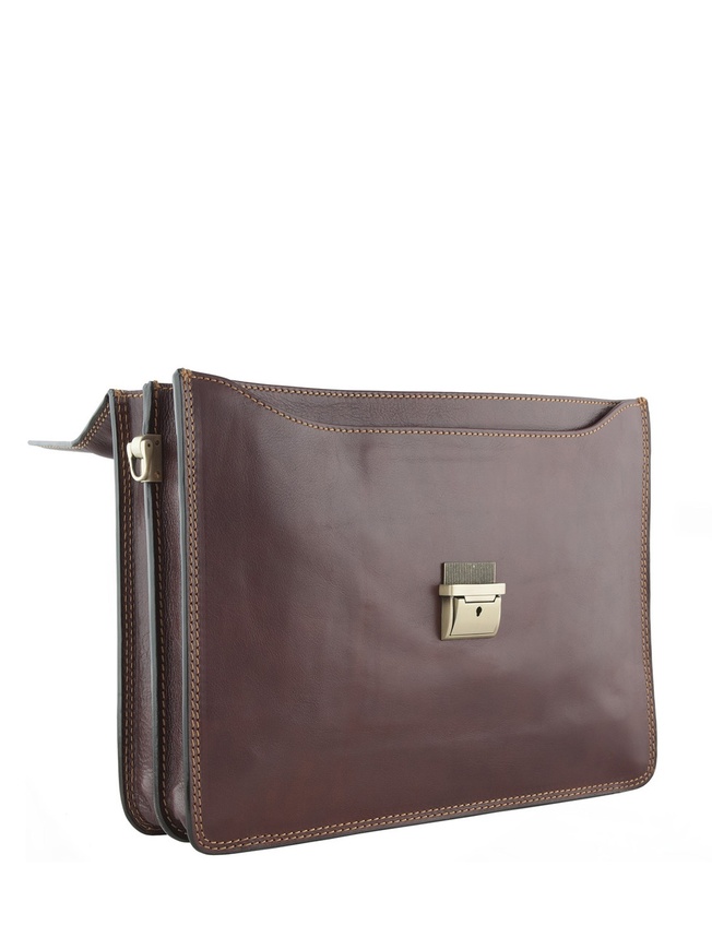 Мужской портфель из плотной натуральной кожи 