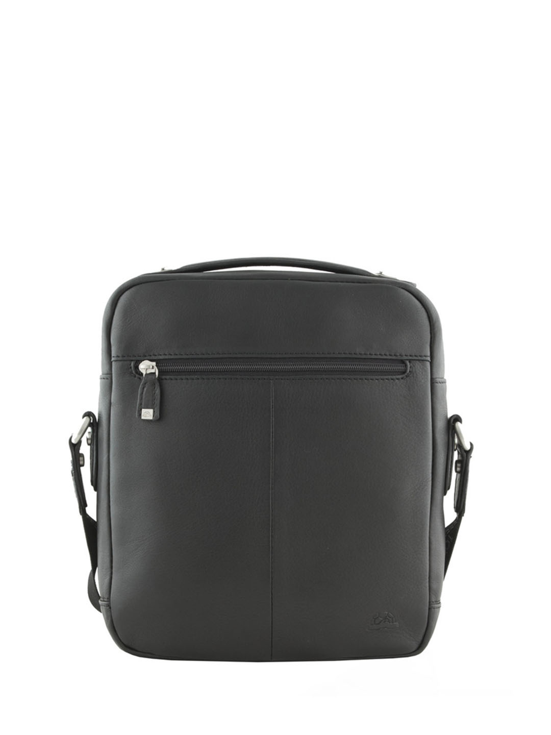 Фото Вместительная мужская сумка через плечо из черной кожи 