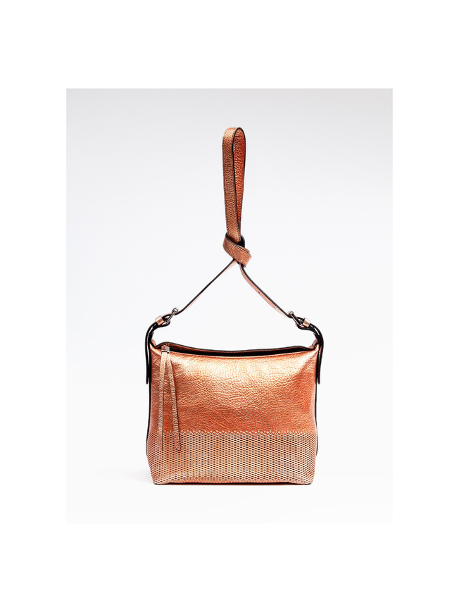 Женская сумка кросс-боди из мягкой кожи оранжевого цвета