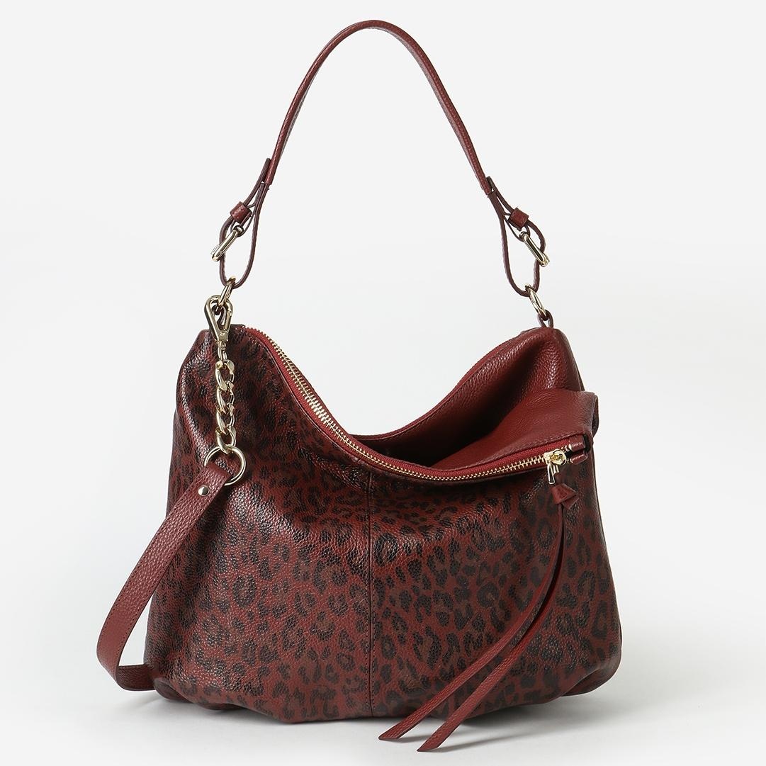 Фото Женская сумка-хобо из мягкой кожи с леопардовым принтом Классические сумки