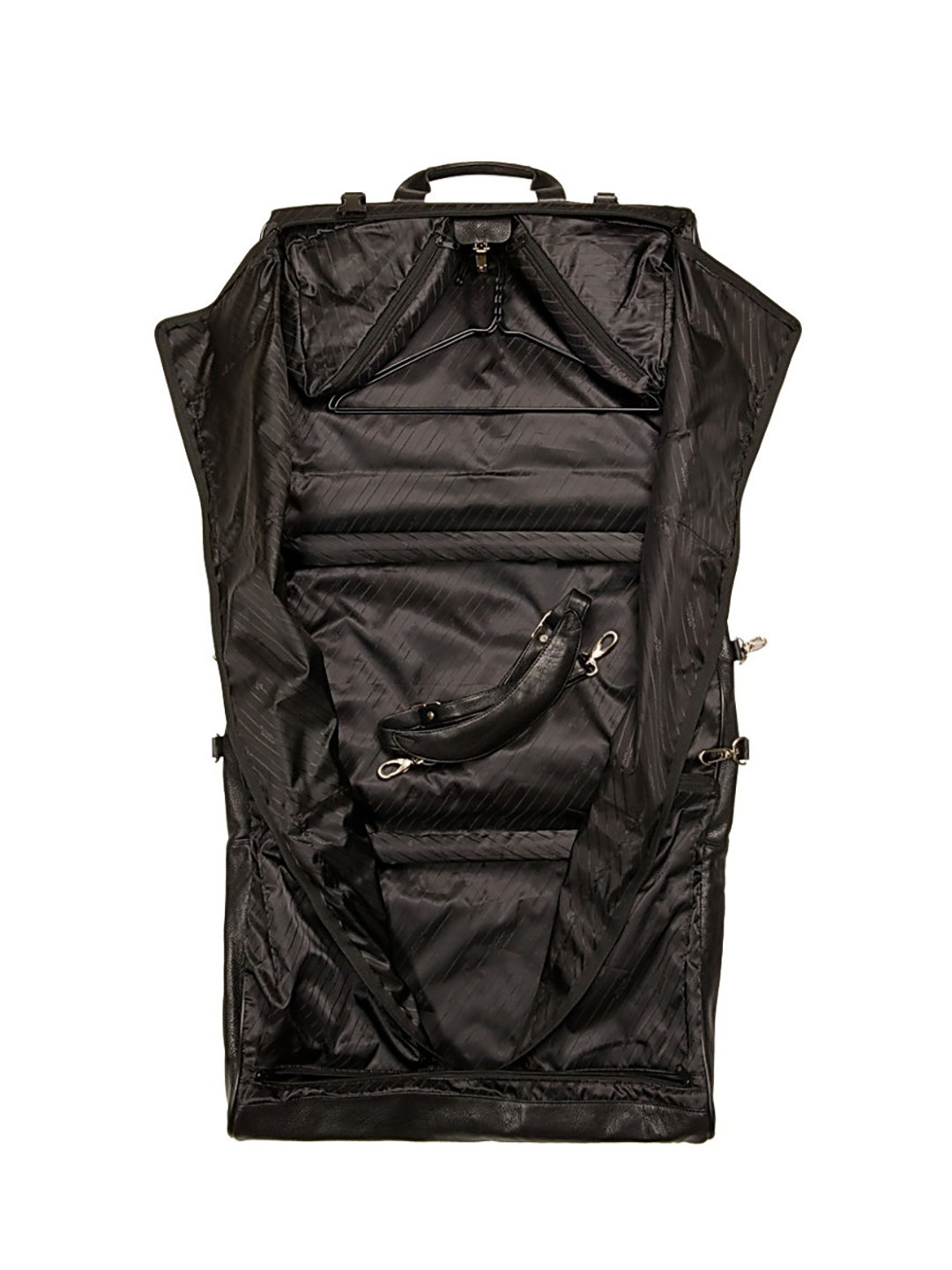 Фото Вместительный черный портплед для костюмов из премиальной кожи Портпледы