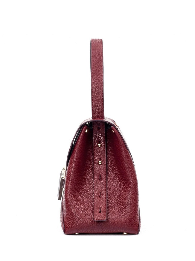 Оригинальная женская сумка из премиальной кожи с декором из натурального дерева