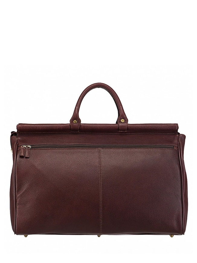 Вместительная дорожная сумка из натуральной кожи коричневого цвета