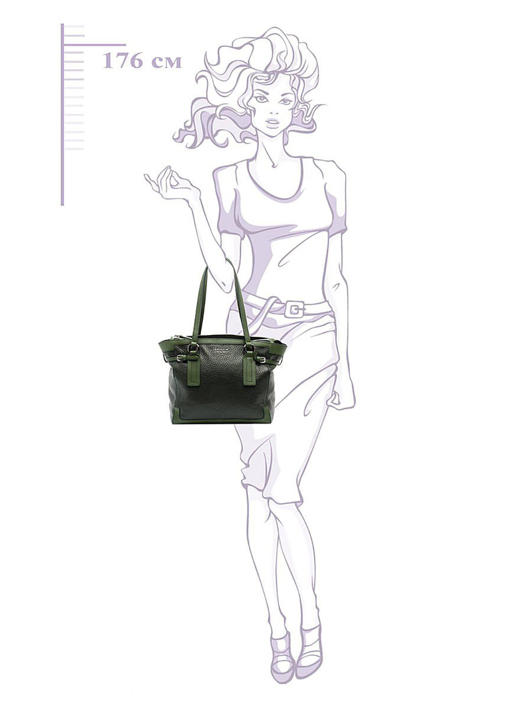 Фото Вместительная женская сумка-шоппер мягкой формы из плотной зернистой кожи Классические сумки