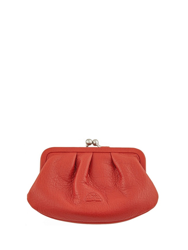 Стильная женская косметичка-ридикюль в мини формате из мягкой кожи 