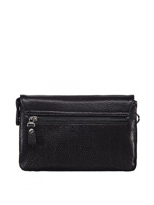 Мужская сумка-визитка из черной кожи 