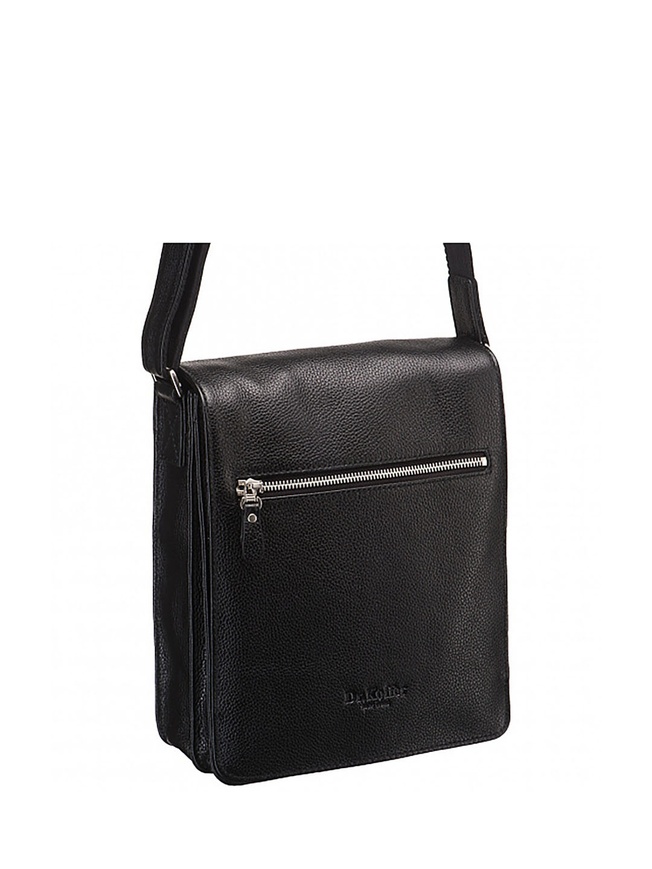 Мужская сумка через плечо черного цвета из натуральной кожи