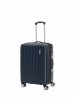 Средний чемодан на колесах из рифленого ABS пластика синего цвета