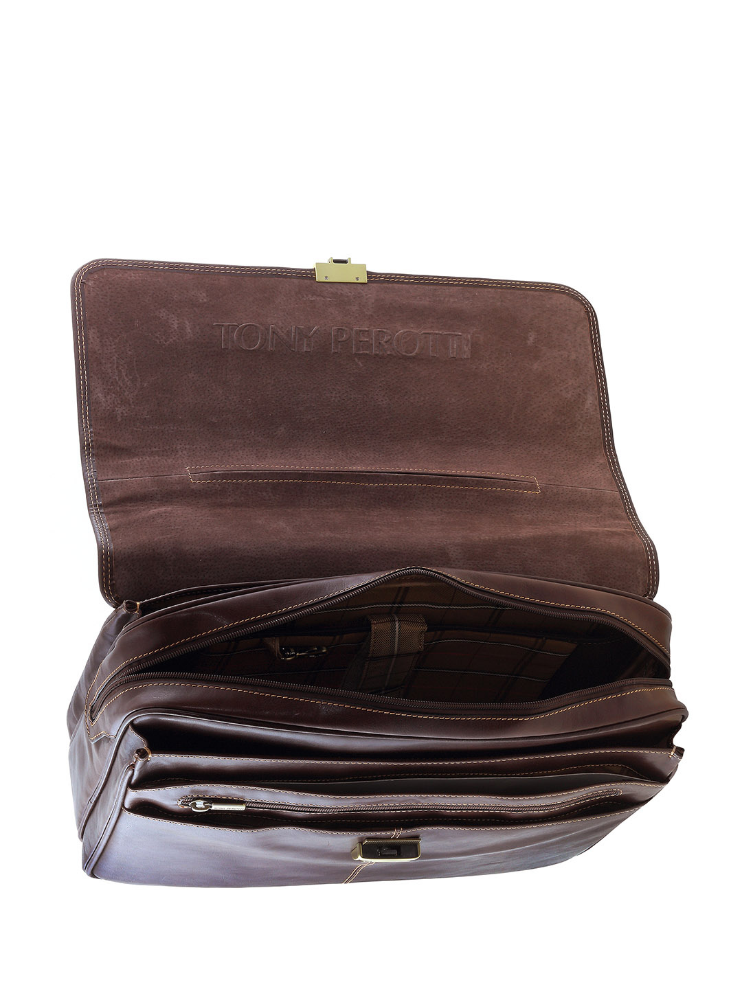 Фото Мужской портфель из премиальной коричневой кожи 