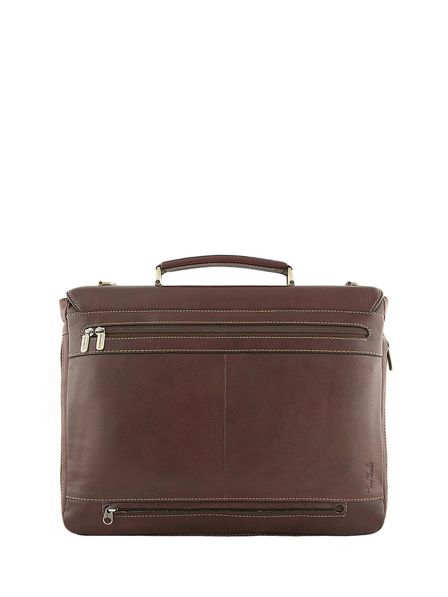 Портфель на двух замках из гладкой кожи коллекции Italico-Tuscania