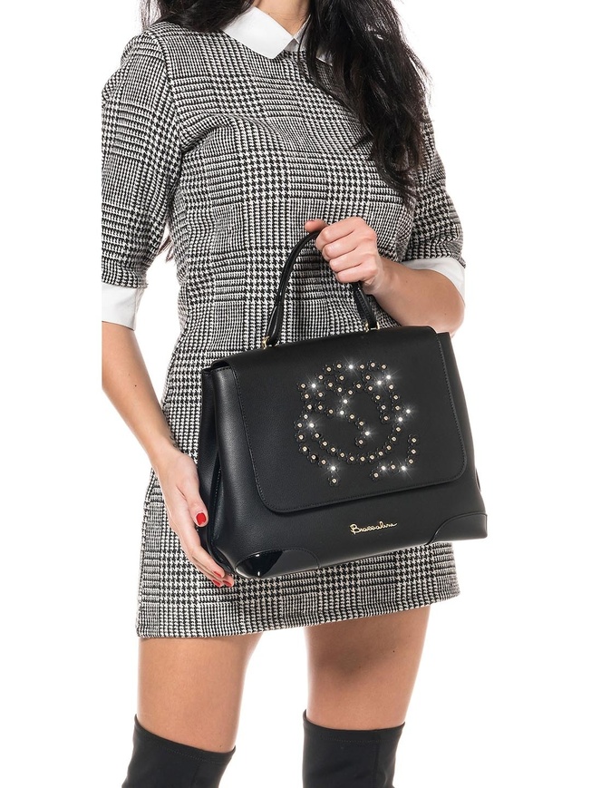 Женская сумка-сэтчел из сафьяновой кожи с декором розы 