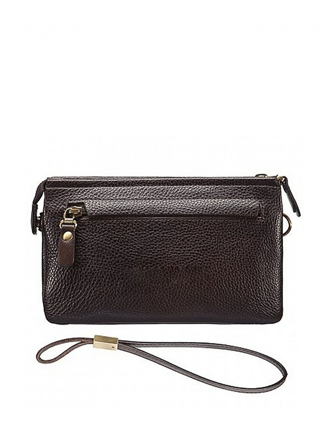 Мужская сумка-визитка из темно-коричневой кожи 