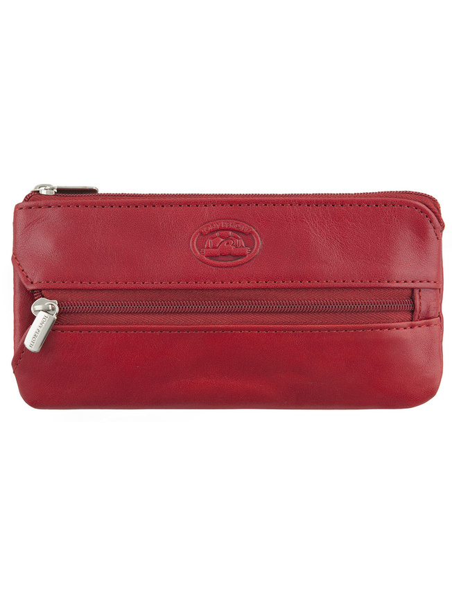 Кожаная ключница с четырьмя карабинами и двумя кольцами на цепочке