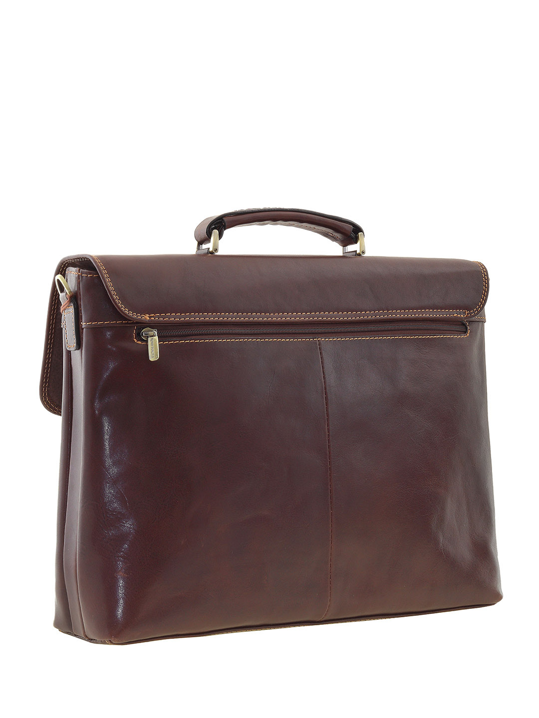 Фото Мужской портфель из плотной коричневой кожи 