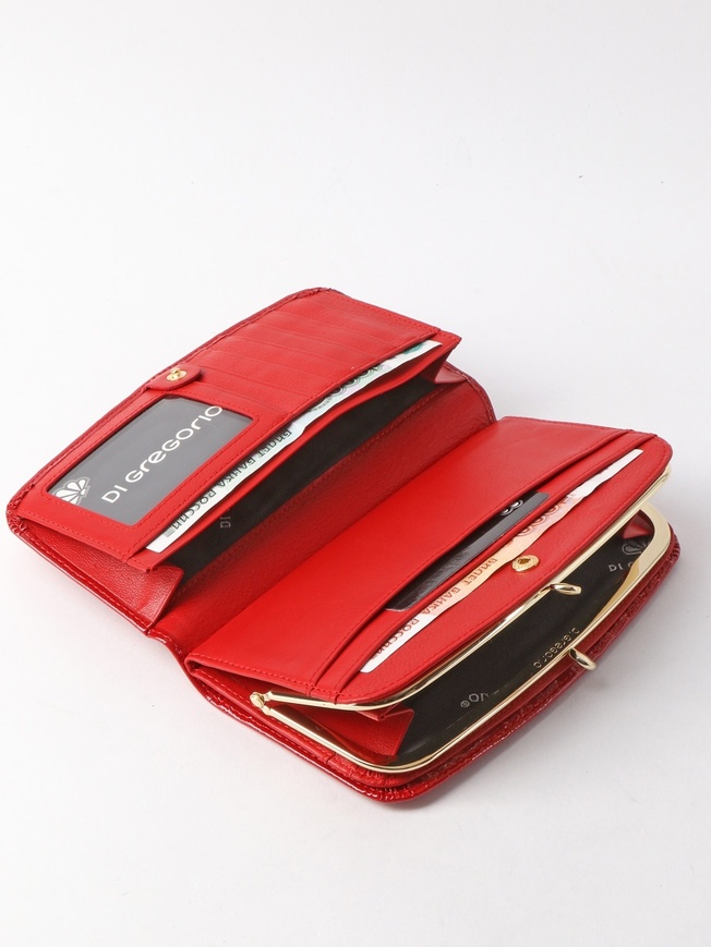 Женский кошелек из натуральной лаковой кожи с фермуаром