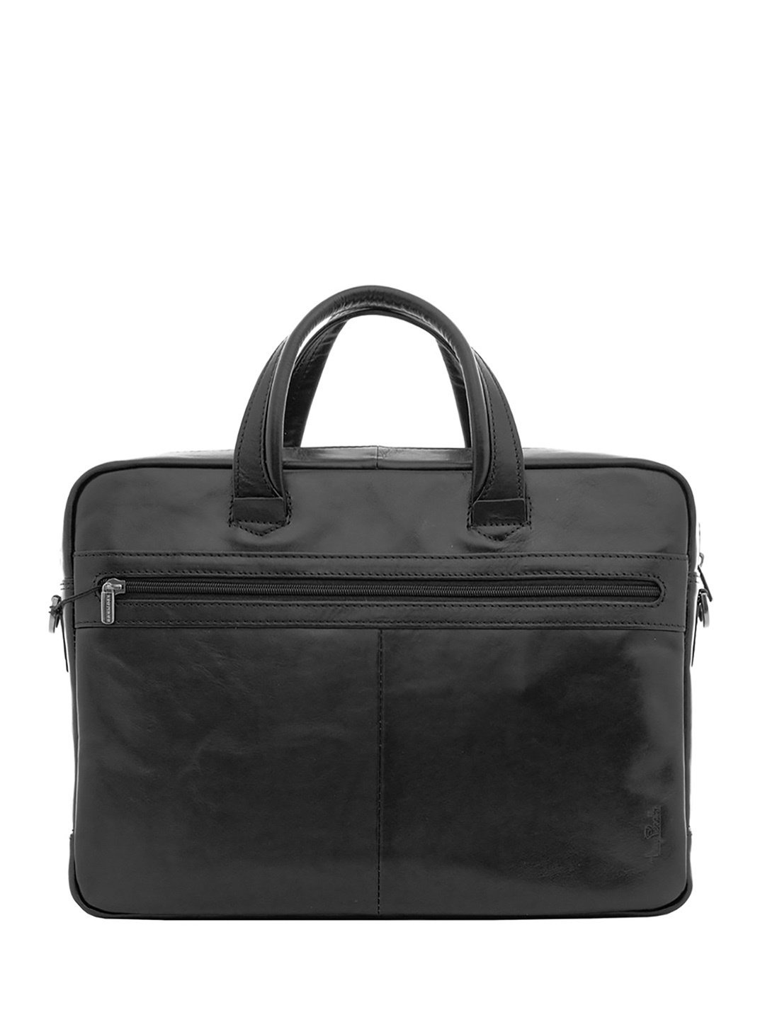 Фото Мужская бизнес-сумка из натуральной черной кожи 