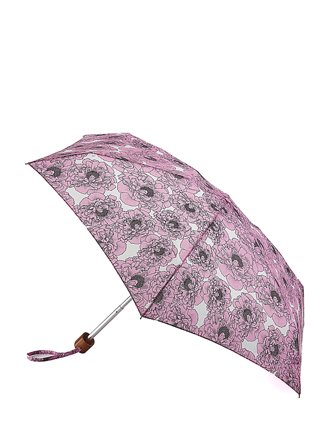 Фото Маленький женский зонт-механика с рисунком цветов 