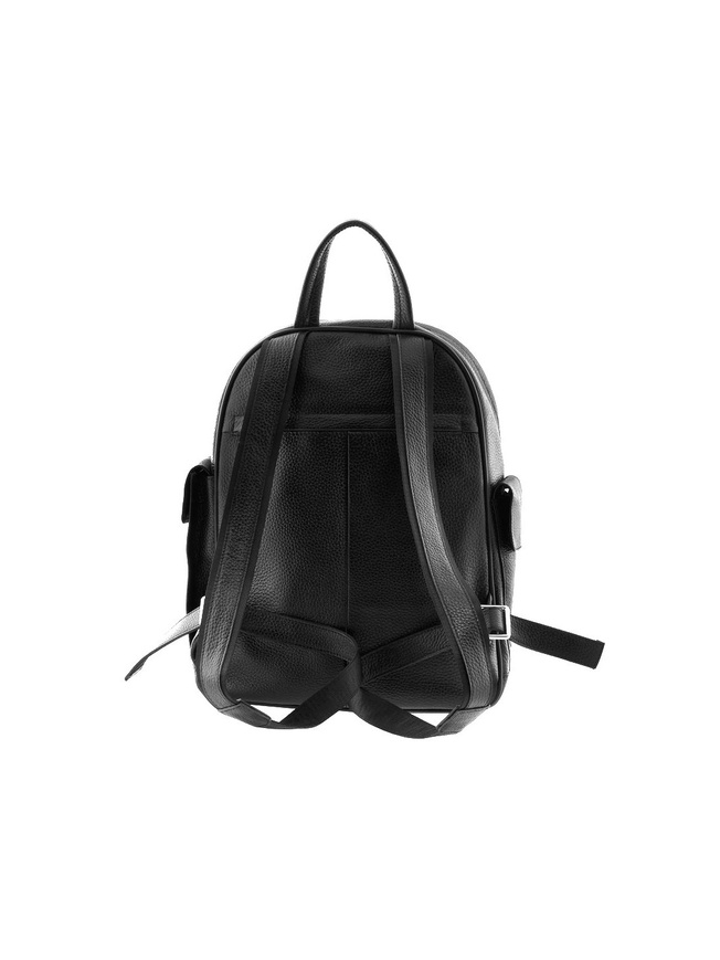 Мужской городской рюкзак из натуральной кожи черного цвета