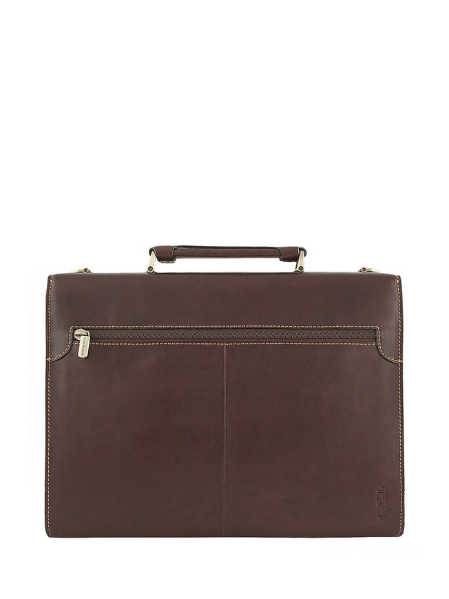 Мужской портфель из плотной черной кожи 