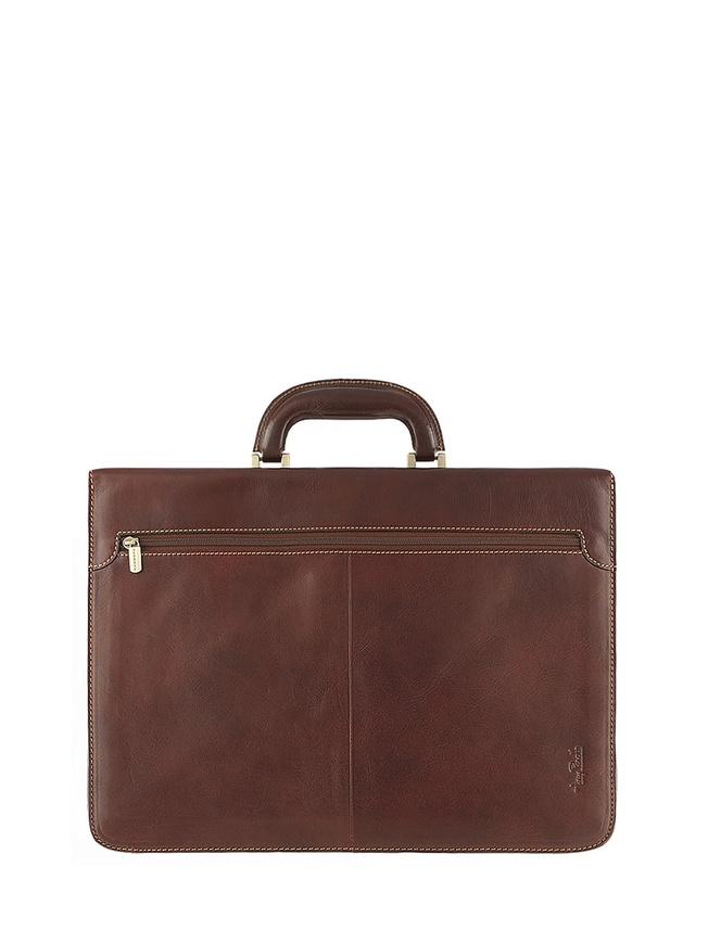 Портфель с жестким каркасом из натуральной кожи 