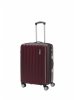 Средний чемодан на колесах из рифленого ABS пластика бордового цвета