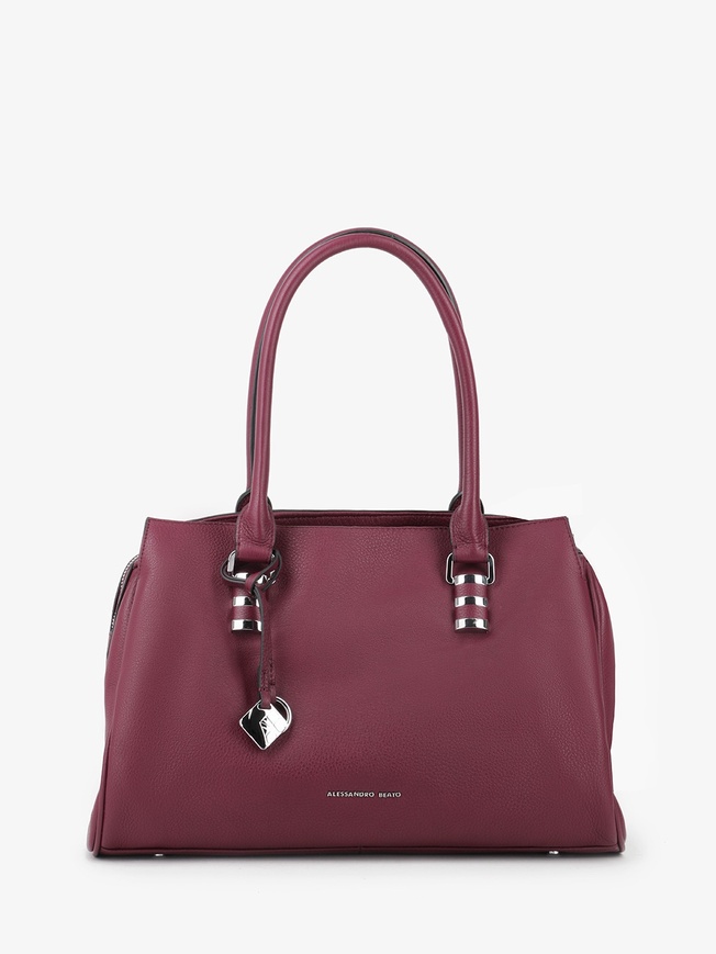 Женская сумка тоут из натуральной мелкозернистой кожи с длинными ручками