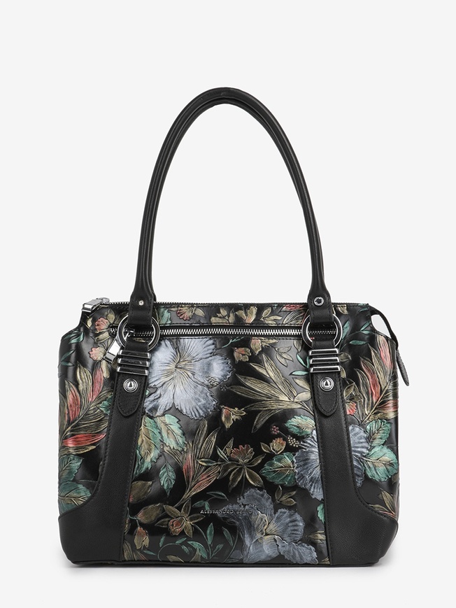 Сумка-тоут из натуральной кожи с цветочным принтом