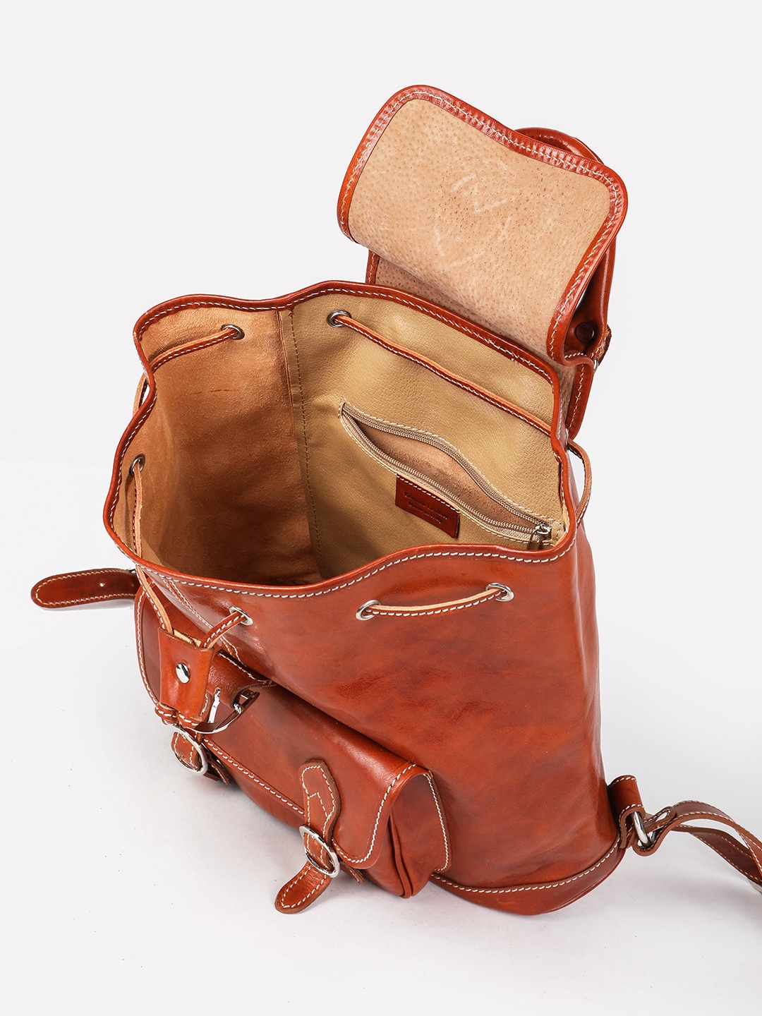 Фото Повседневный винтажный рюкзак из плотной коричневой кожи Рюкзаки