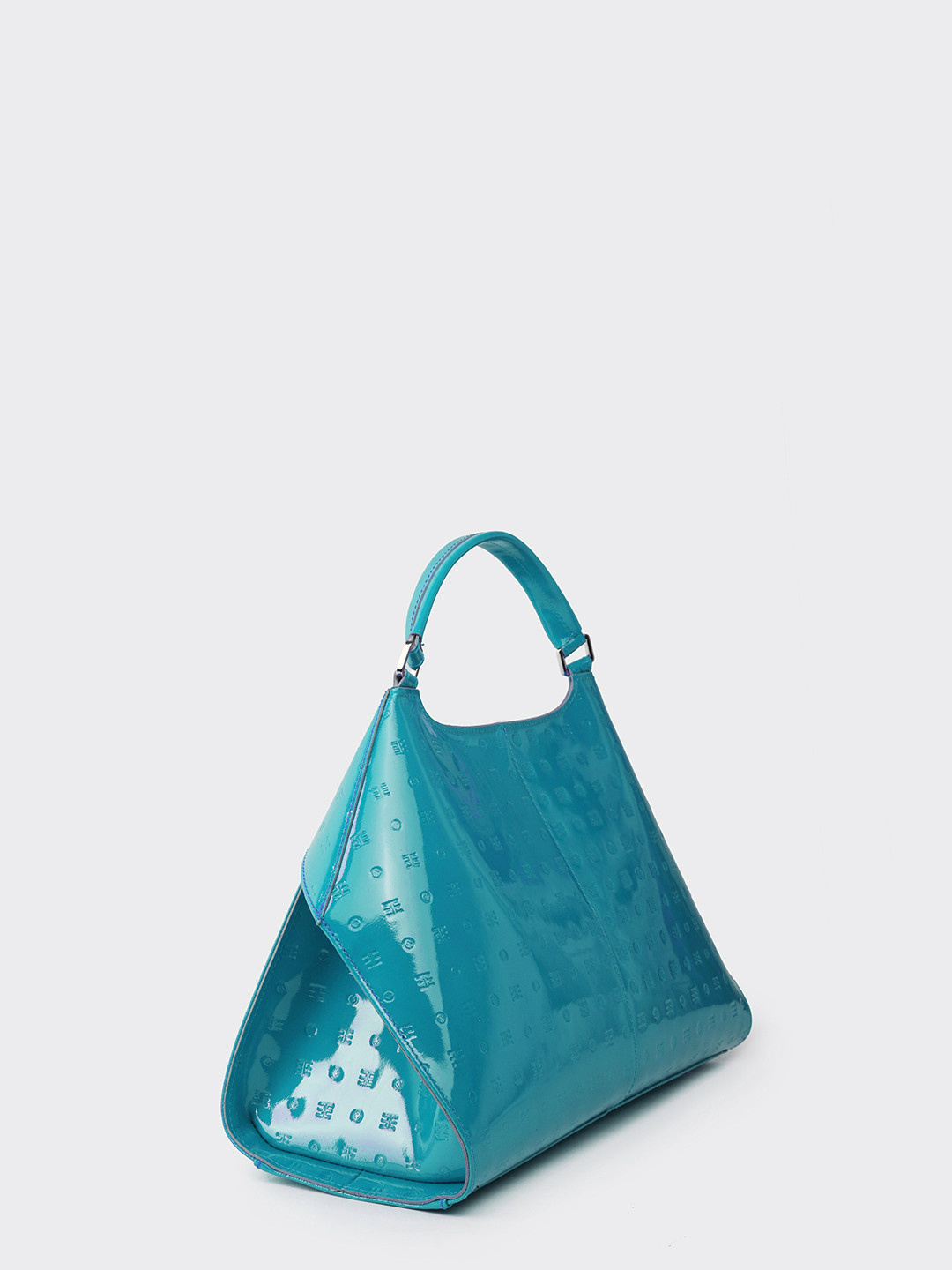 Фото Женская сумка-сэтчел среднего размера из гладкой кожи с фирменным тиснением Классические сумки