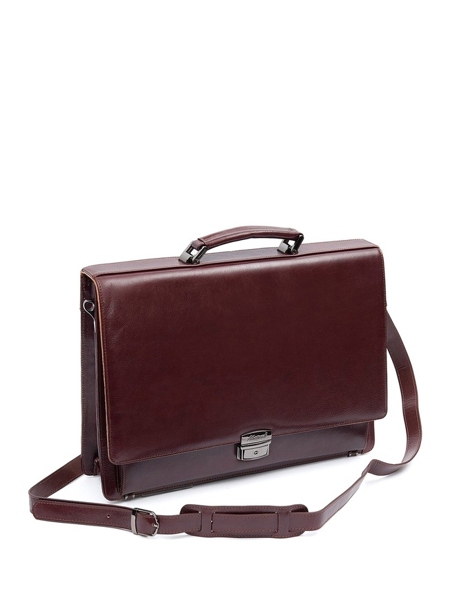 Мужской портфель из натуральной кожи коричневого цвета