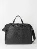 Деловая сумка из натуральной плетеной кожи черного цвета