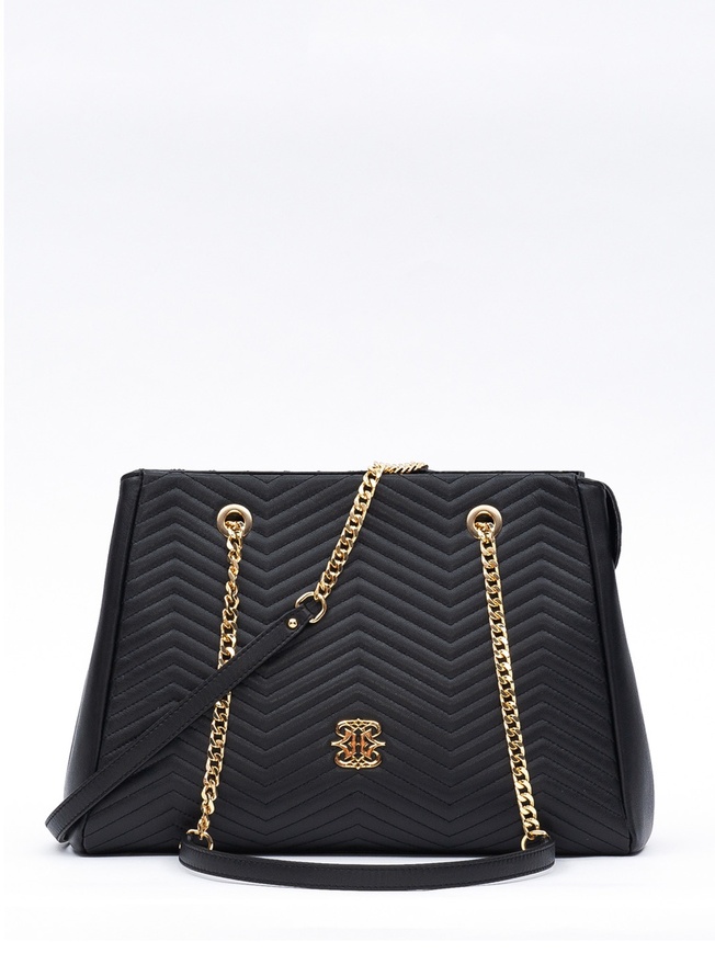 Женская сумка-тоут из мягкой стеганой кожи с ручками на цепочках