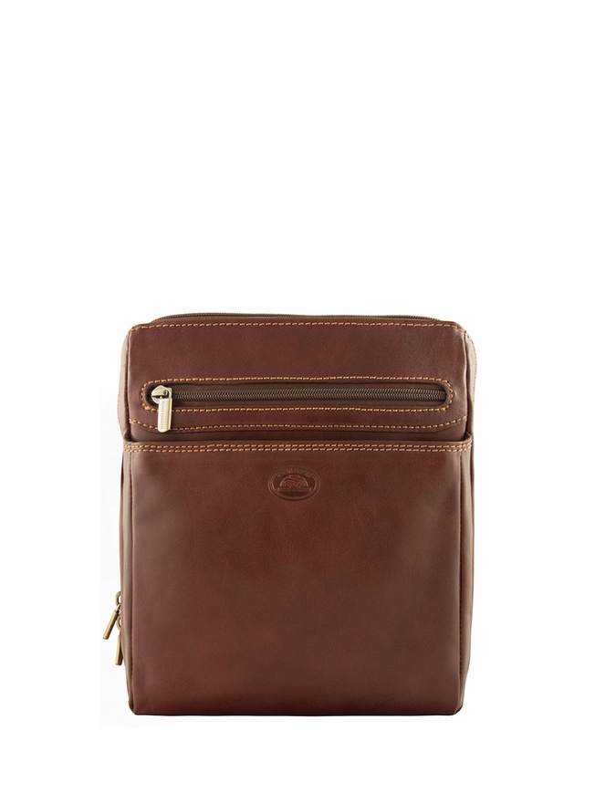 Вертикальная мужская сумка через плечо из кожи коллекции 