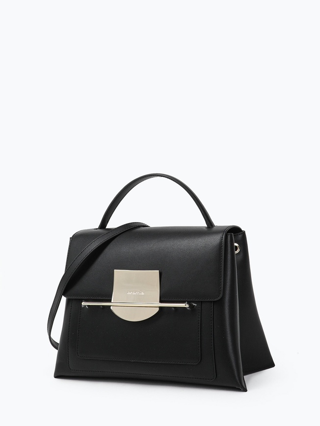 Сумка-сэтчел среднего размера из плотной гладкой кожи